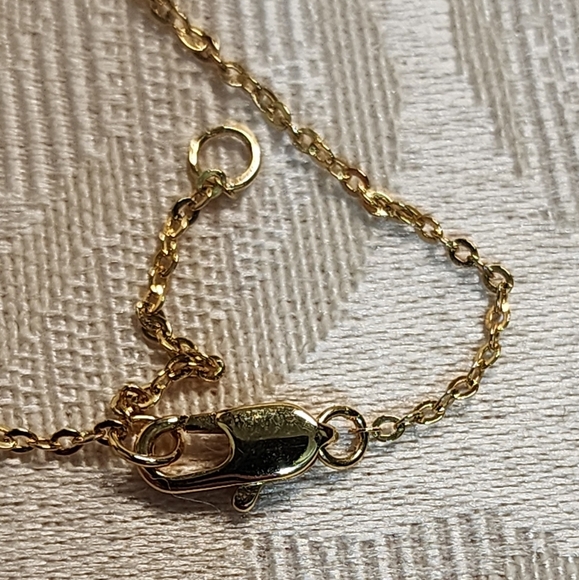 VINTAGE 90s GOLD PLATED ETERNITY RINGS NECKLACE – CRYSTAL ACCENTS, EXCELLENT - Picture 9 of 11